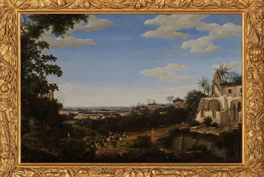 Vista de Olinda, Brasil, con ruinas de la iglesia jesuita , Frans Post, 1666 (Sotheby's)