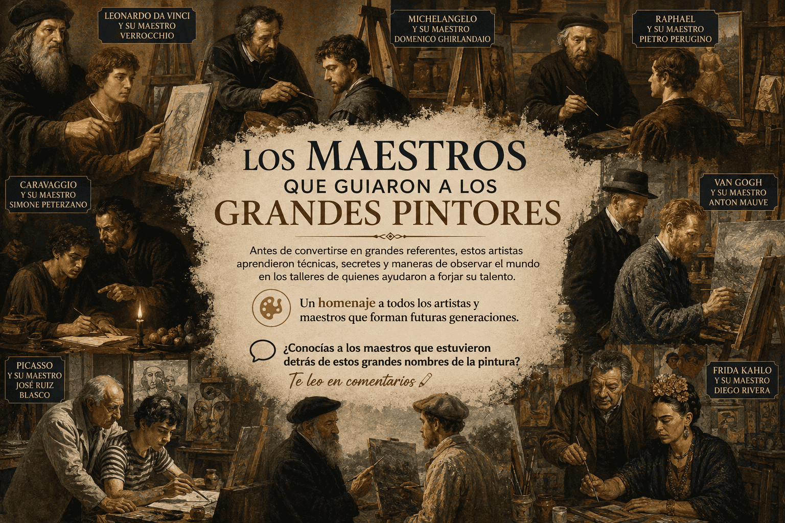 Cuando admiramos una obra maestra solemos pensar únicamente en el genio de quien la creó. Sin embargo, detrás de muchos de los artistas más influyentes de la historia existieron maestros