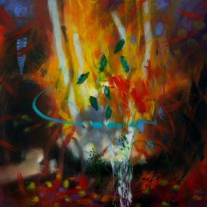 Artista: Carlos Jacanamijoy Título: La luz con las flores Técnica: Óleo sobre tela Medidas: 150 x 170 cm Año: 2005Precio: $ 50.000 usd